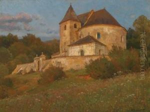 In The Evening Light, Scene From Neulengbach Oil Painting by Hugo Darnaut