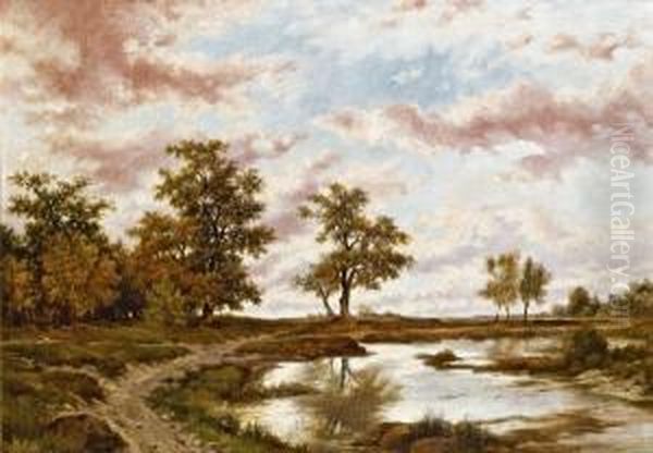 Landschaft Mit Weiher Oil Painting by Hugo Darnaut