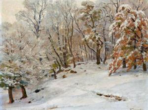 Winterlandschaft Oil Painting by Hugo Darnaut