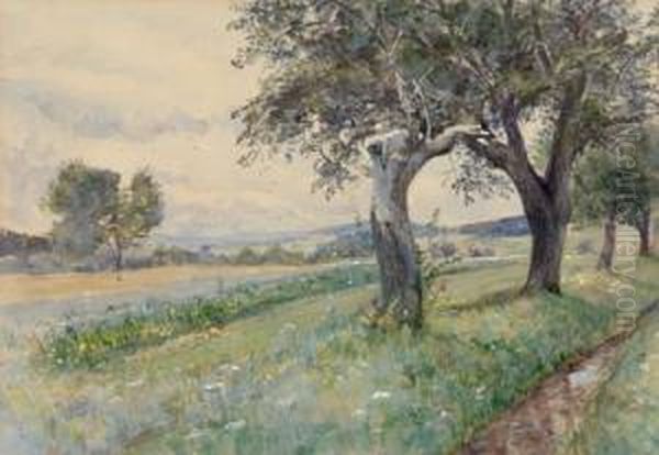 Fruhlingslandschaft Oil Painting by Hugo Darnaut