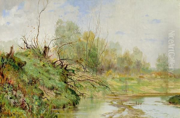 Weiher Im Fruhnebel Oil Painting by Hugo Darnaut