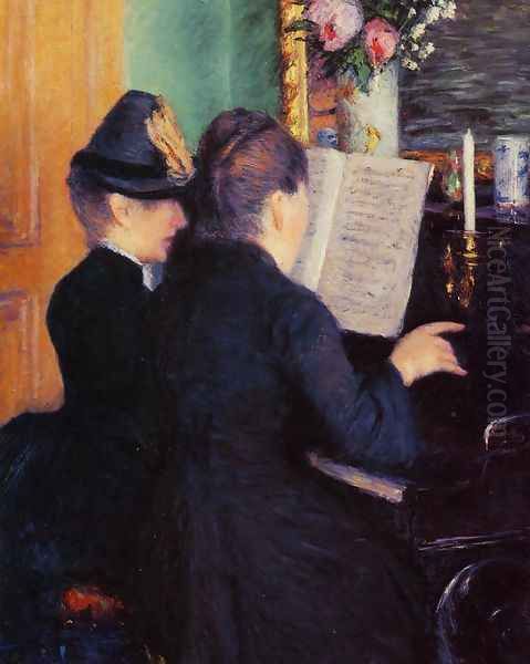 The Piano Lesson Oil Painting by Gustave Caillebotte