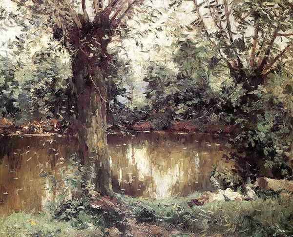 Landscape Banks Of The Yerres Oil Painting by Gustave Caillebotte