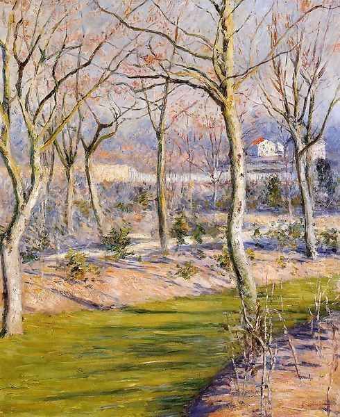 The Garden At Petit Gennevilliers In Winter Oil Painting by Gustave Caillebotte