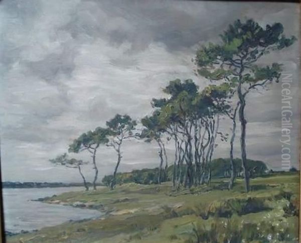 Pinede Au Bord De La Mer Oil Painting by Andre Dauchez