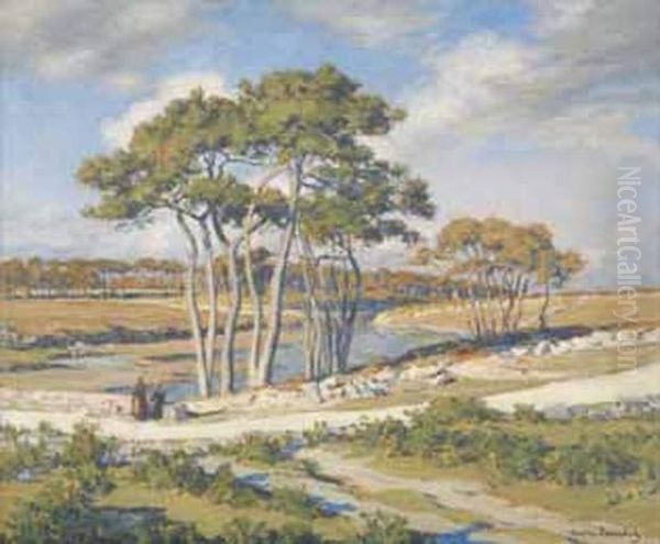 Deux Bretonnes Pres D'un Aven Oil Painting by Andre Dauchez