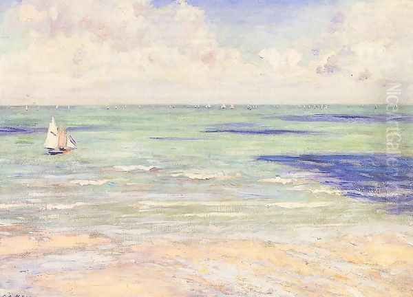 Seascape Regatta At Villers Oil Painting by Gustave Caillebotte