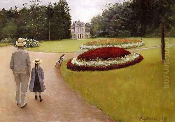 The Park On The Caillebotte Property At Yerres Oil Painting by Gustave Caillebotte