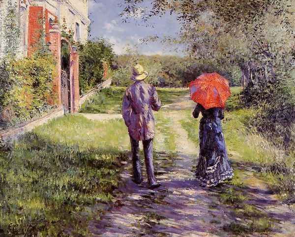 Rising Road Oil Painting by Gustave Caillebotte