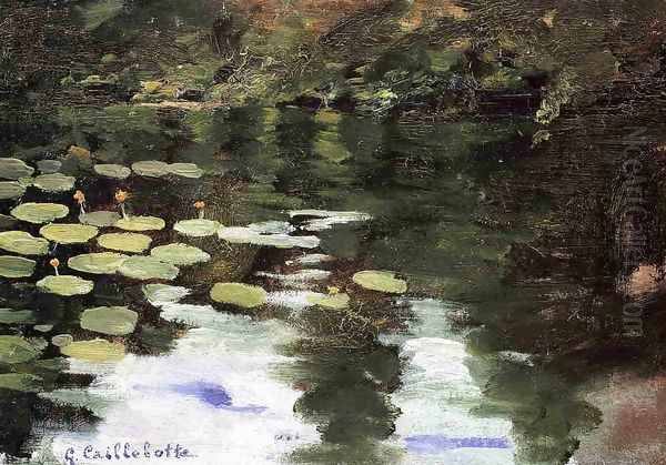 Yerres On The Pond Water Lilies Oil Painting by Gustave Caillebotte