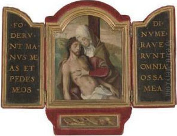 A Triptych: The Pieta Oil Painting by Gerard David