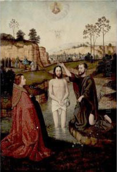 Baptism Of Christ Oil Painting by Gerard David