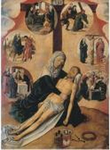 The Lamentation, With Medallions Depicting The Circumcision Oil Painting by Gerard David