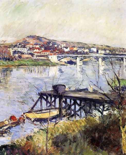 The Argenteuil Bridge Oil Painting by Gustave Caillebotte