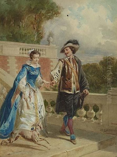 The Promenade Oil Painting by Gustave David