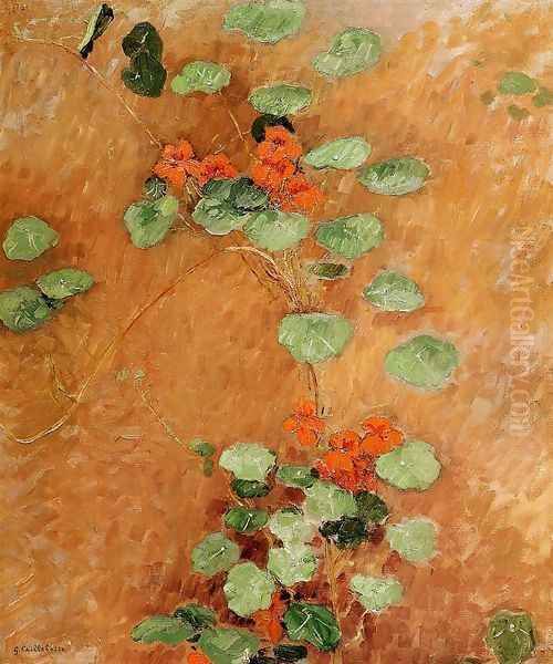 Nasturtiums2 Oil Painting by Gustave Caillebotte