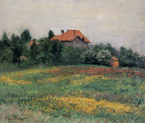 Norman Landscape Oil Painting by Gustave Caillebotte