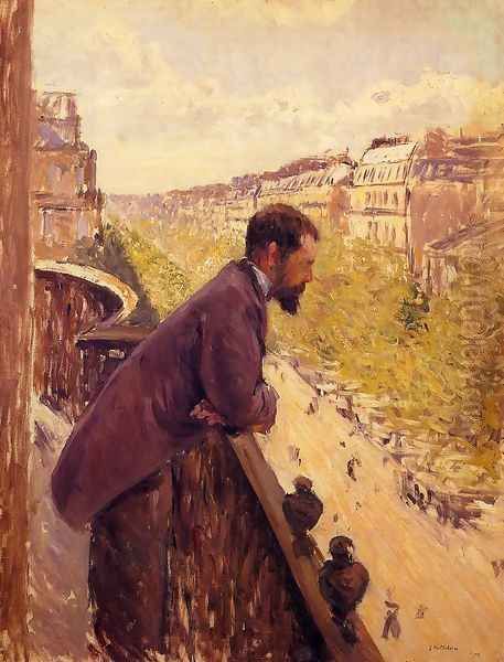 The Man On The Balcony2 Oil Painting by Gustave Caillebotte