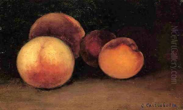 Peaches Nectarines And Apricots Oil Painting by Gustave Caillebotte