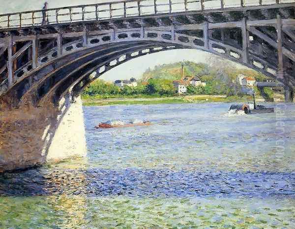 The Argenteuil Bridge And The Seine Oil Painting by Gustave Caillebotte