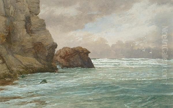 Perranporth, Cornwall Oil Painting by Charles Topham Davidson