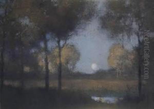 Moonrise Oil Painting by David Davies