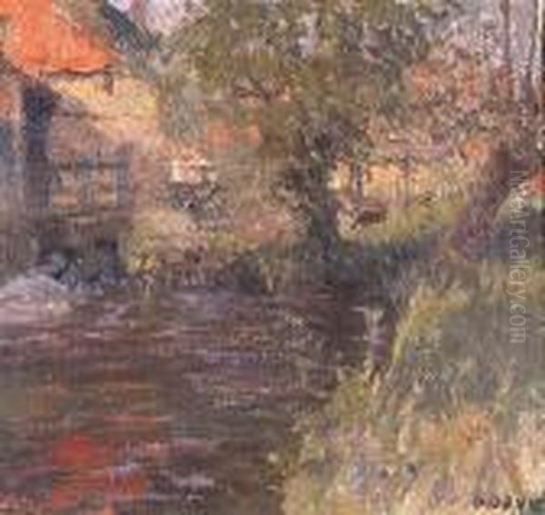 The Mill Race Oil Painting by David Davies