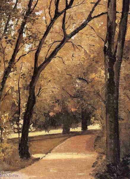 Yerres Path Through The Old Growth Woods In The Park Oil Painting by Gustave Caillebotte