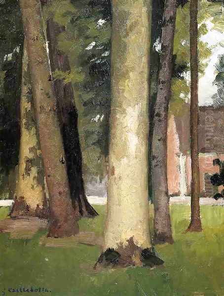 Yerres Through The Grove The Ornamental Farm Oil Painting by Gustave Caillebotte