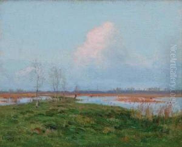 ''on The Marshes'' Oil Painting by Charles Harold Davis