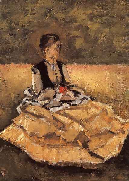 Woman Seated On The Grass Oil Painting by Gustave Caillebotte