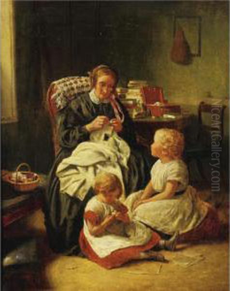 An Afternoon With Grandma Oil Painting by Edward Thompson Davis