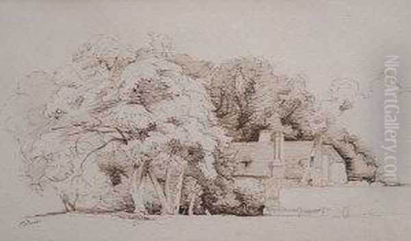 Sketch Of A House At Wimbledon Oil Painting by Edward Thompson Davis