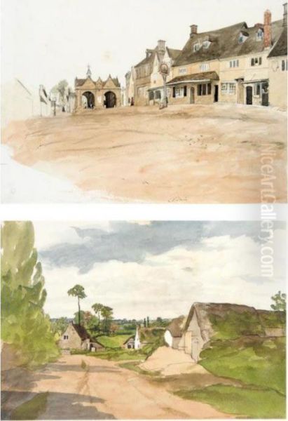 A Folio Of Drawings And Watercolours Oil Painting by Edward Thompson Davis