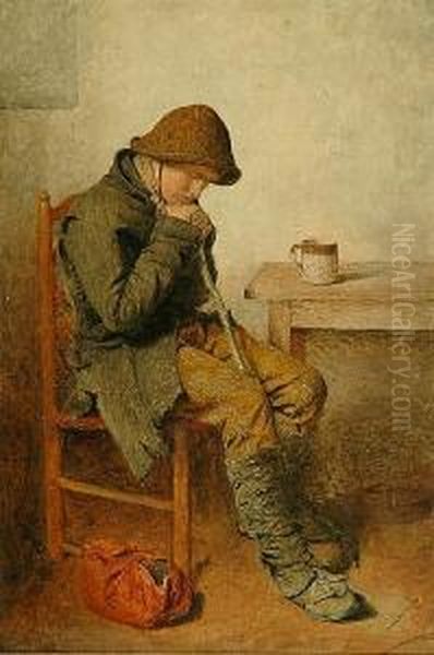 A Weary Wanderer Oil Painting by Edward Thompson Davis