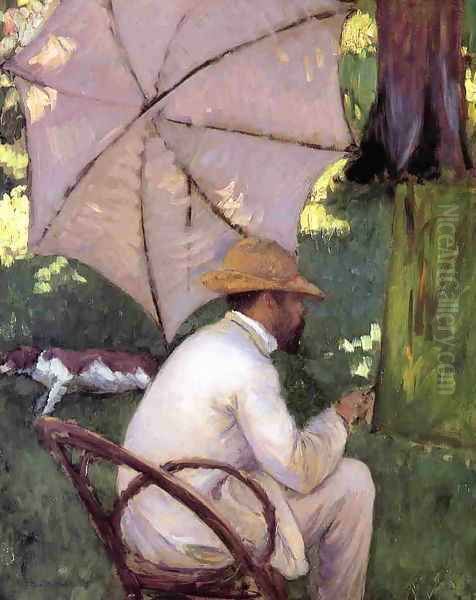 The Painter Under His Paraso Oil Painting by Gustave Caillebotte