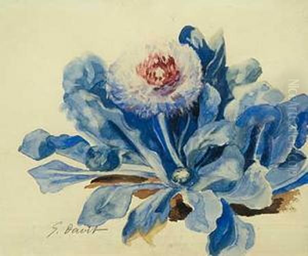 Flores Azules Oil Painting by G. Davis