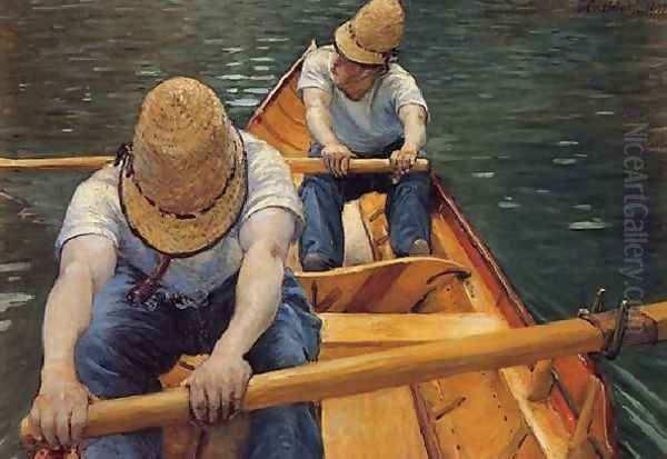 The Oarsmen Oil Painting by Gustave Caillebotte