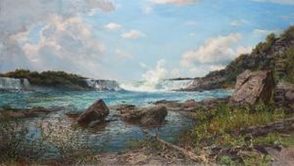 The Falls At Niagara From The River Bed Oil Painting by Henry William Banks Davis, R.A.