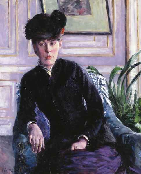 Portrait Of A Young Woman In An Interior Aka Portrait Of Madame H Oil Painting by Gustave Caillebotte