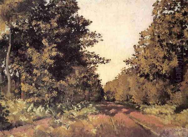 Yerres Woods At La Grange Path Of The Great Ha Ha Oil Painting by Gustave Caillebotte