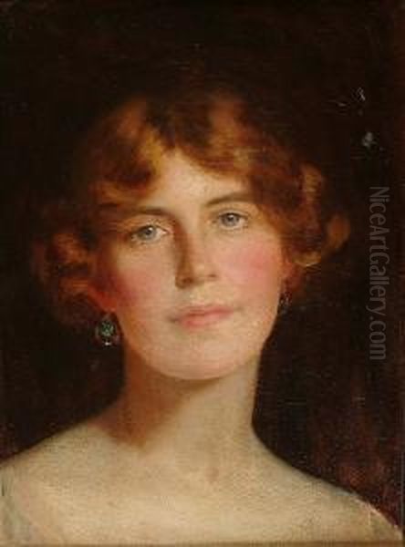 Portrait Of A Lady Oil Painting by Noel Denholm Davis