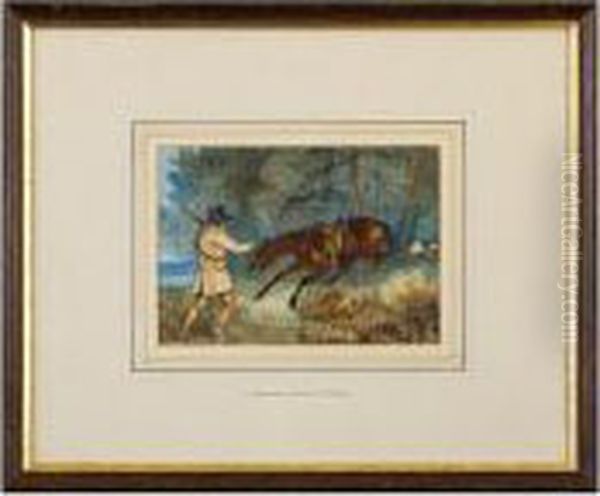 Rabbit Shooting Oil Painting by Richard Barrett Davis