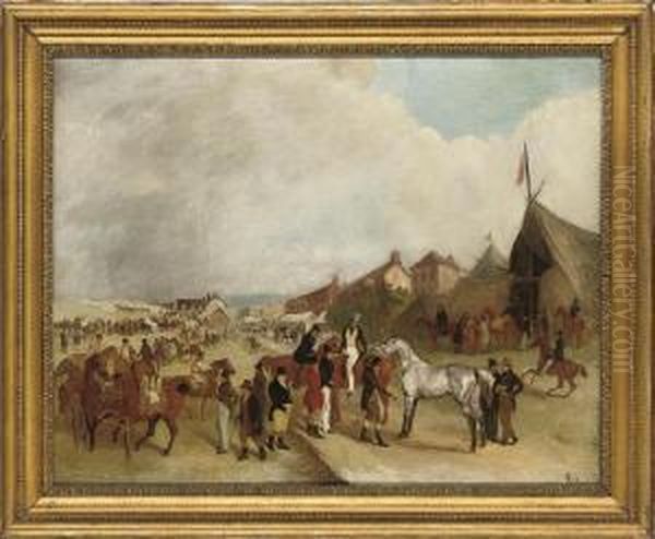 At The Horsefair Oil Painting by Richard Barrett Davis