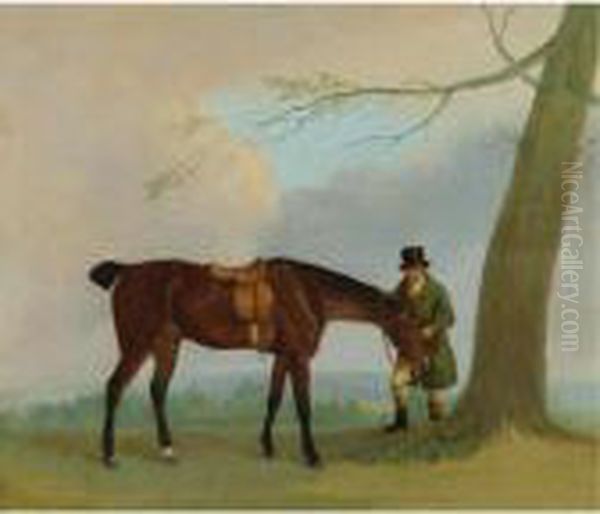 Edmund Simpson, Esq. Of Shropshire With His Favorite Hunter Oil Painting by Richard Barrett Davis