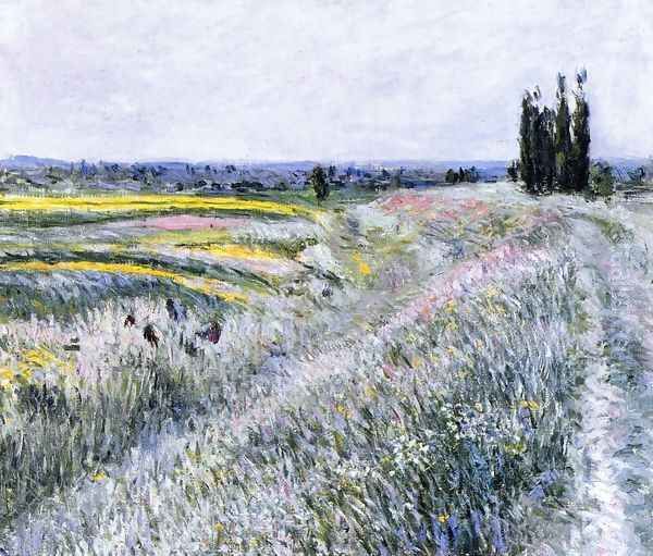 The Plain at Gennevilliers, Group of Poplars Oil Painting by Gustave Caillebotte