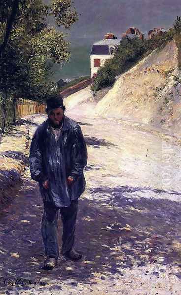 Claude Monet Walking, 1884 Oil Painting by Gustave Caillebotte