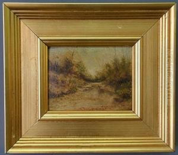 Landscape A Forest And Steam Oil Painting by William Davis