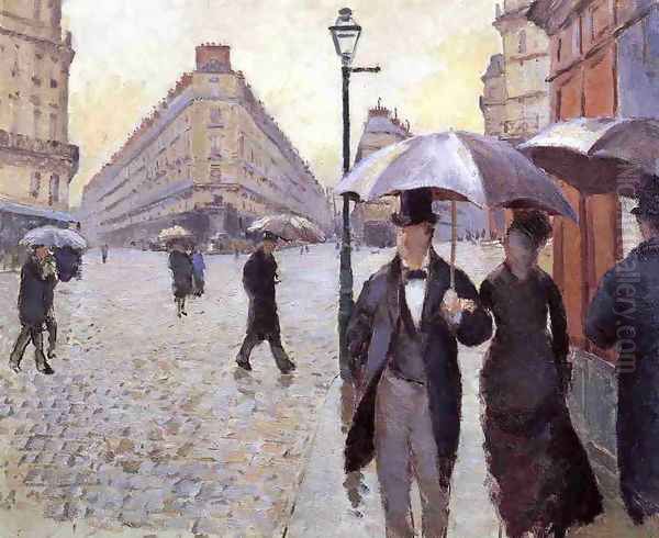 Paris Street: A Rainy Day (study) Oil Painting by Gustave Caillebotte