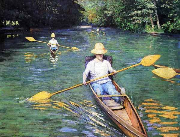 The Oarsmen 2 Oil Painting by Gustave Caillebotte